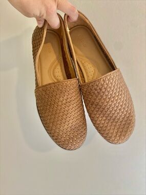 Nisolo Woven Leather Slip-On Loafers in Tan